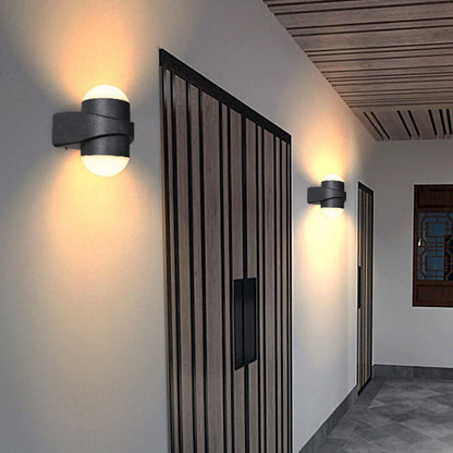 Cylinder Ball LED Outdoor Waterproof Patio Wall Sconce Lamp