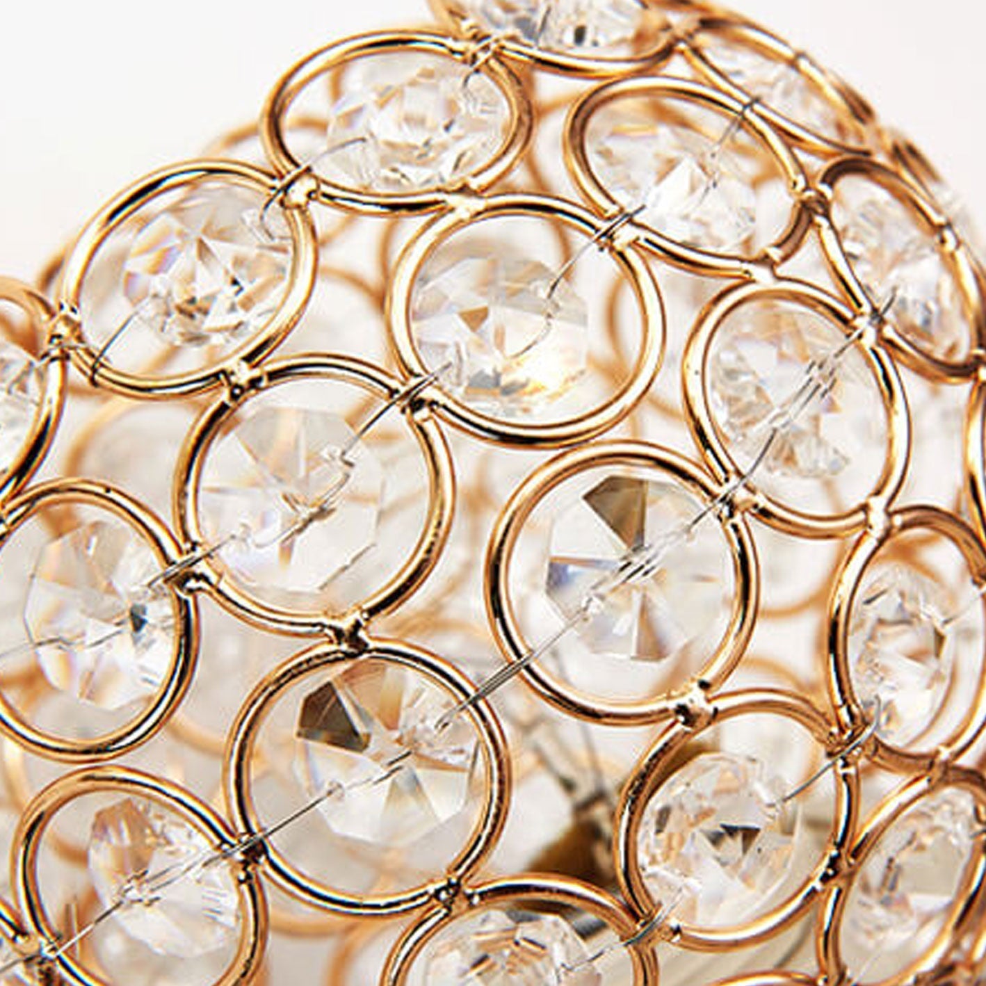 European Crystal Ball Curved Arm 1-Light Wall Sconce Lamp