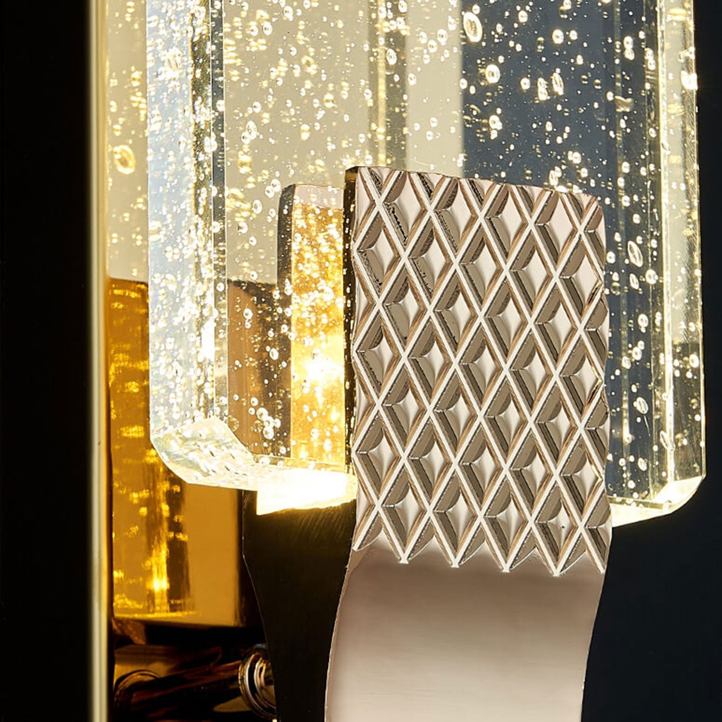 Luxury Bubble Crystal Square Alloy LED Wall Sconce Lamp