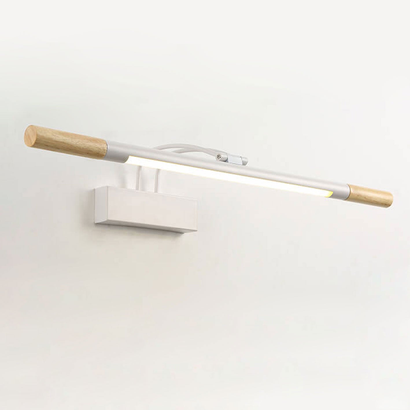 Solid Curved Arm Long Vanity Light LED Wall Sconce Lamp