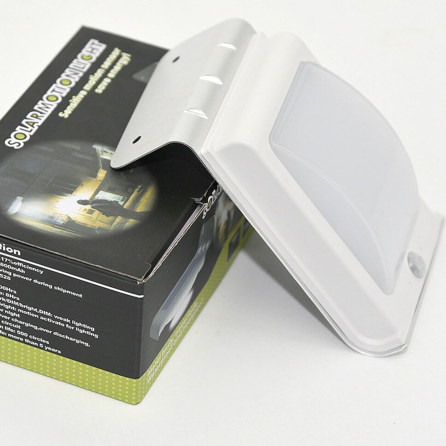 Solar Rectangular Body Sensing LED Outdoor Wall Sconce Lamp