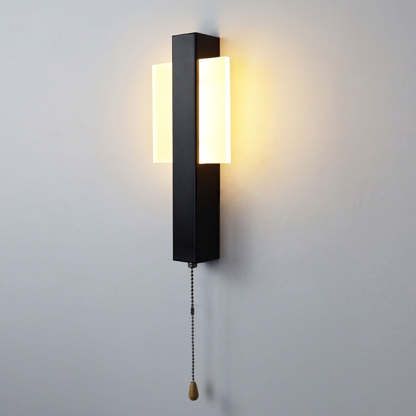 Wrought Iron Acrylic Pull Wire Switch LED Wall Sconce Lamp
