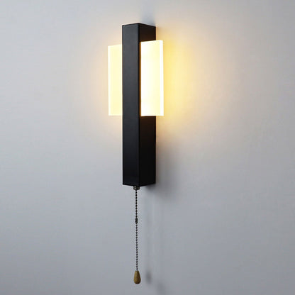 Wrought Iron Acrylic Pull Wire Switch LED Wall Sconce Lamp