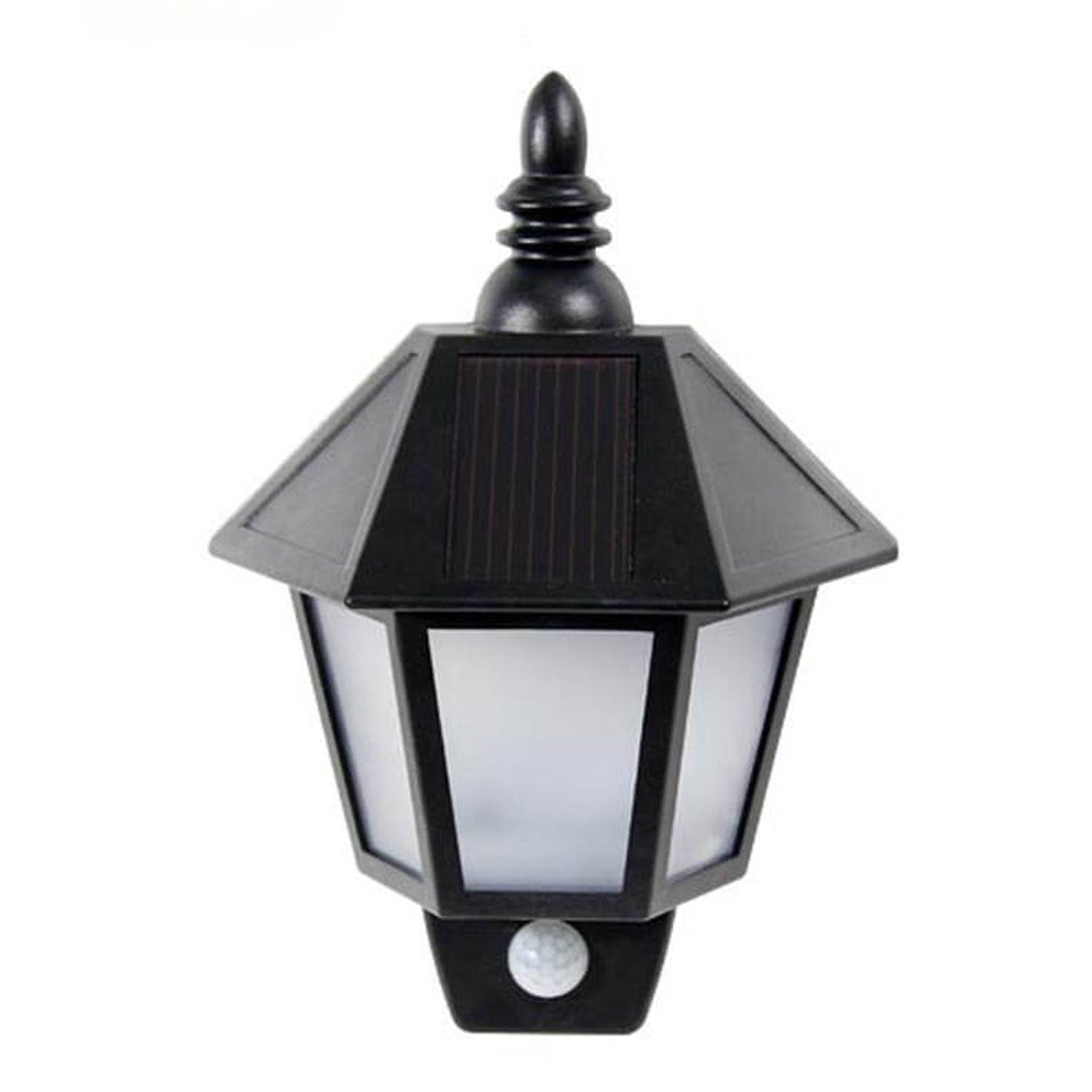 Solar Human Smart Sensor Light Black LED Wall Sconce Lamp