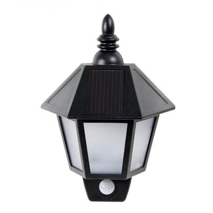 Solar Human Smart Sensor Light Black LED Wall Sconce Lamp