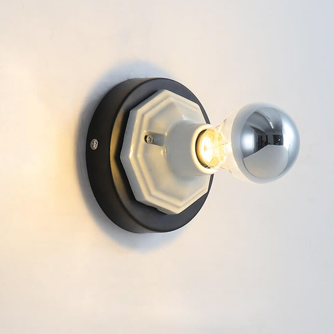 Iron Ceramic Base Ambient Light 1-Light Wall Sconce Lamp