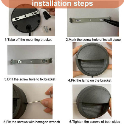 Round Aluminum LED Outdoor Stair Enclosure Step Light