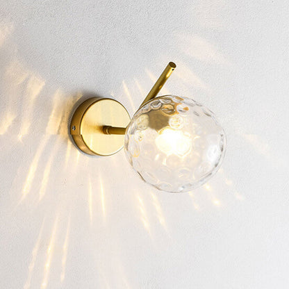 Minimalist Glass Ball Curve Lamp Arm 1-Light Wall Sconce