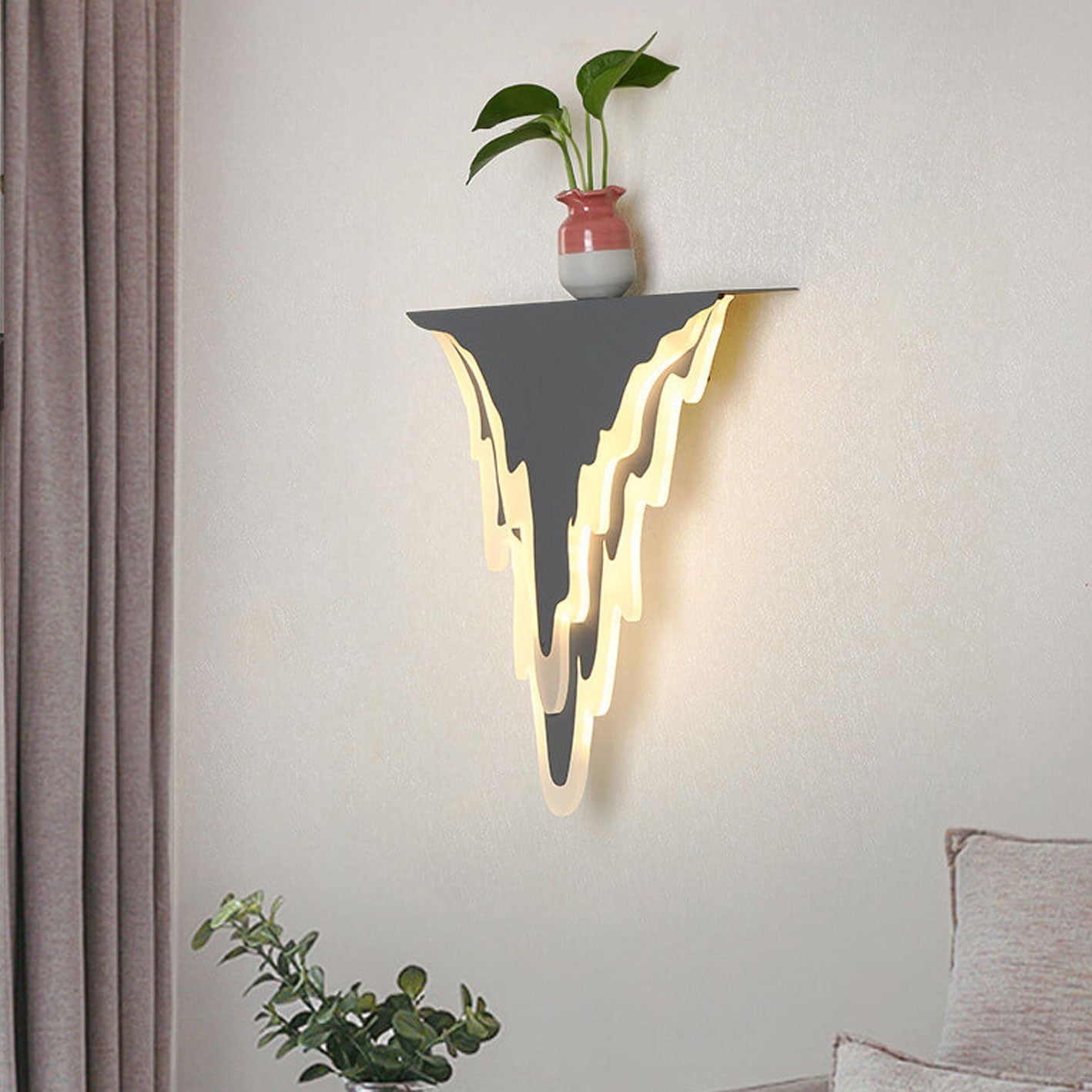 Iron Art Acrylic Irregular Shape Indoor Wall Sconce Lamp