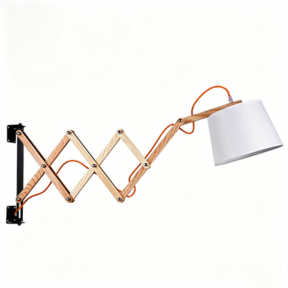 Linen Iron Retractable Rotating 1-Light Wall Sconce Lamp