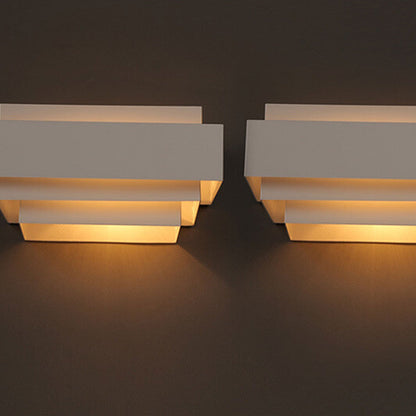 Square Geometric Cascade Iron 1-Light Wall Sconce Lamp