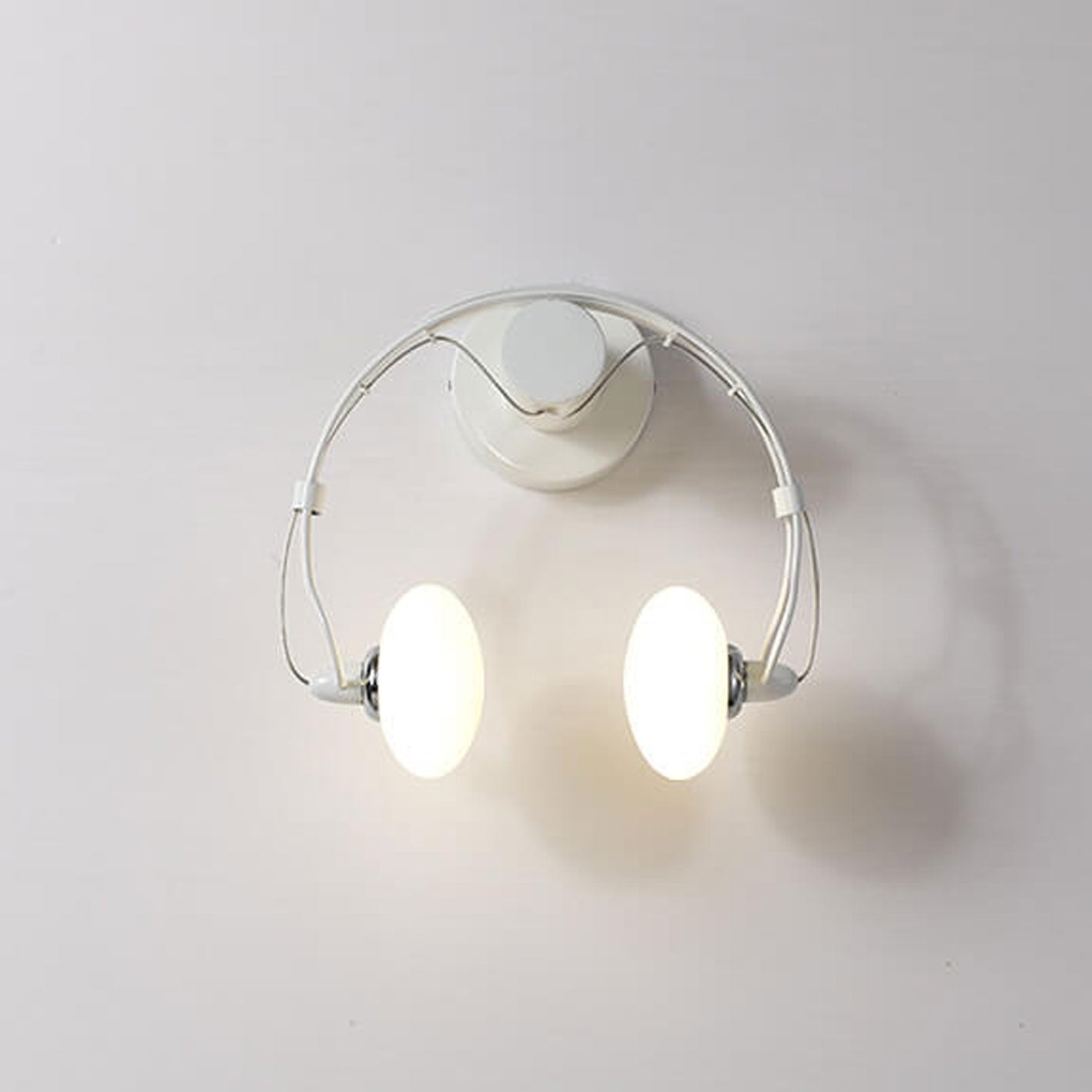Glass Creative Headphone Design 2-Light Wall Sconce Lamp