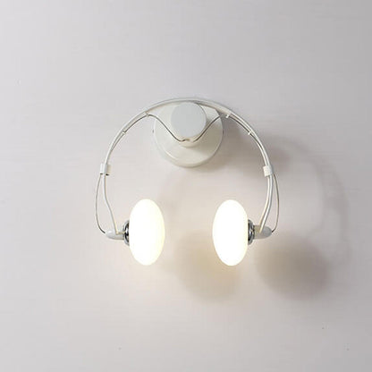 Glass Creative Headphone Design 2-Light Wall Sconce Lamp