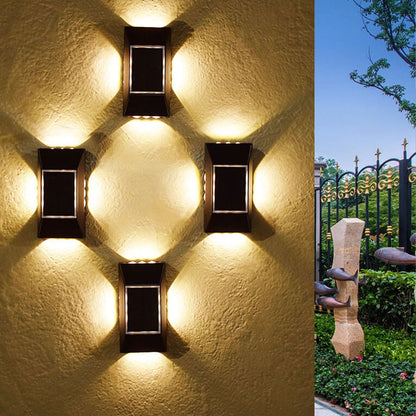 Solar Around Lighting Garden Outdoor Light Wall Sconce Lamp