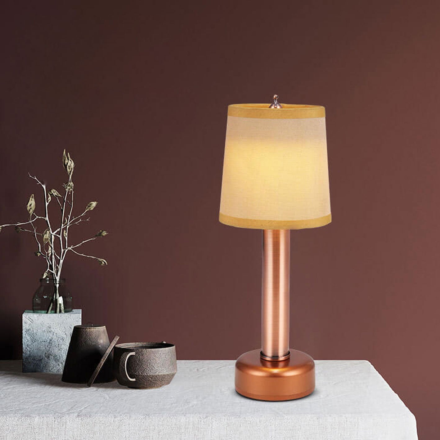 Vintage Linen Iron Table Lamp