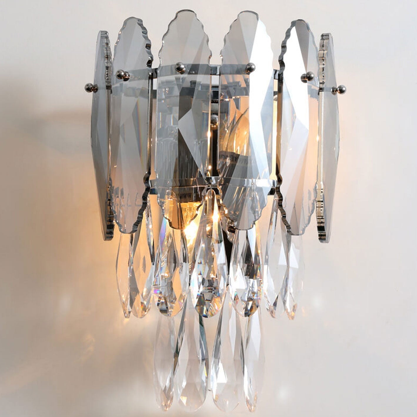 Luxury Crystal Multi-Layer Column 1-Light Wall Sconce Lamp