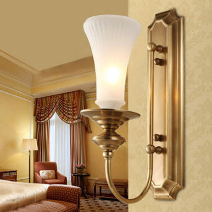 Light All Copper Glass Petals 1/2-Light Wall Sconce Lamp