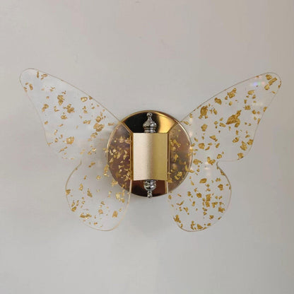 Creative Gold Foil Acrylic Butterfly LED Wall Sconce Lamp