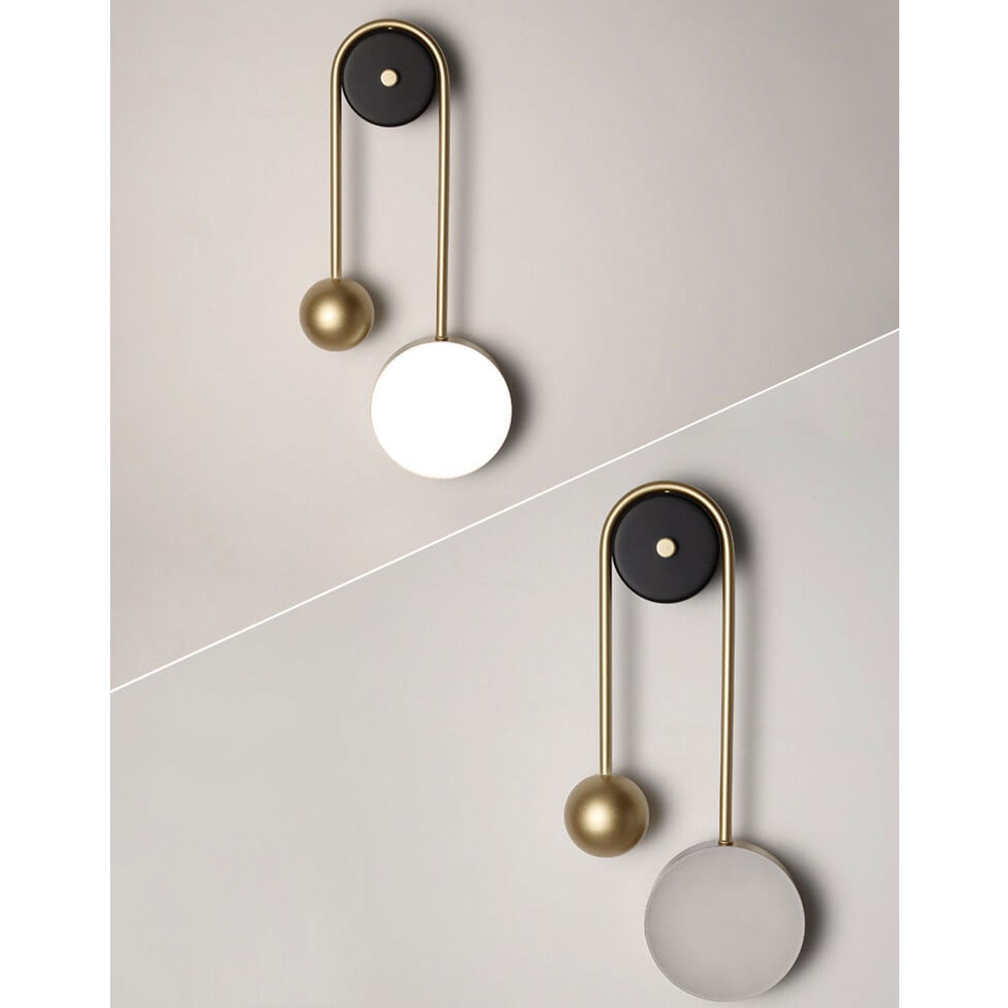 Luxury Gold U-shaped Iron Acrylic LED Wall Sconce Lamp