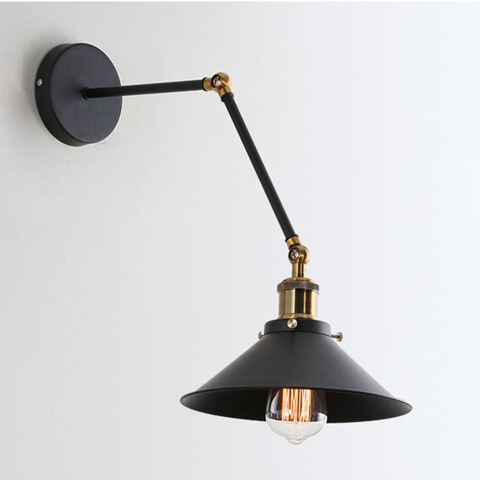 Wrought Rocker Telescopic Folding 1-Light Wall Sconce Lamp