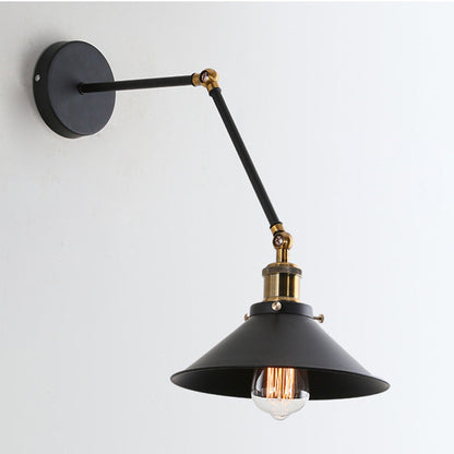 Wrought Rocker Telescopic Folding 1-Light Wall Sconce Lamp