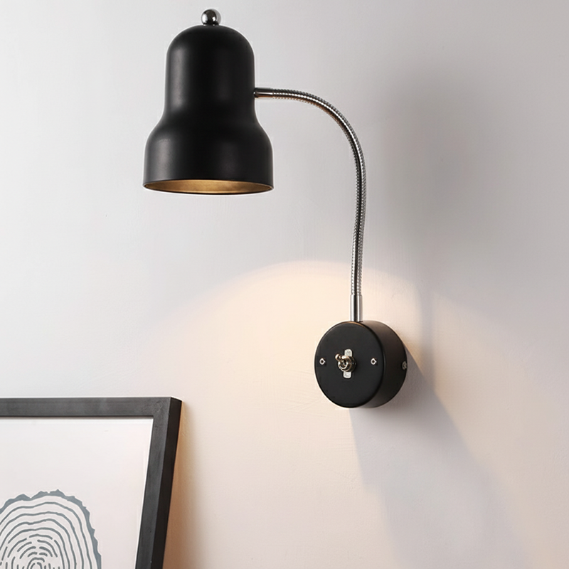 Nordic Iron Trumpet-Shaped Round 1-Light Wall Sconce Lamp