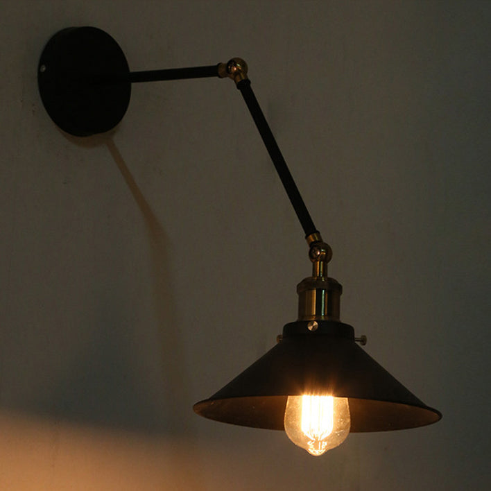 Wrought Rocker Telescopic Folding 1-Light Wall Sconce Lamp