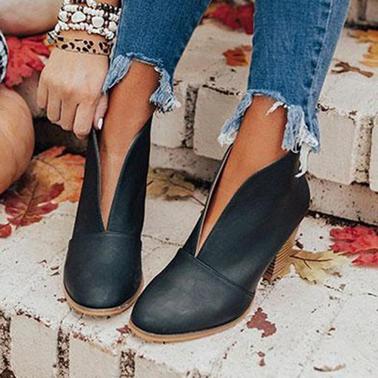 Women's Slip-On Ankle Boots, 3-Inch Heel