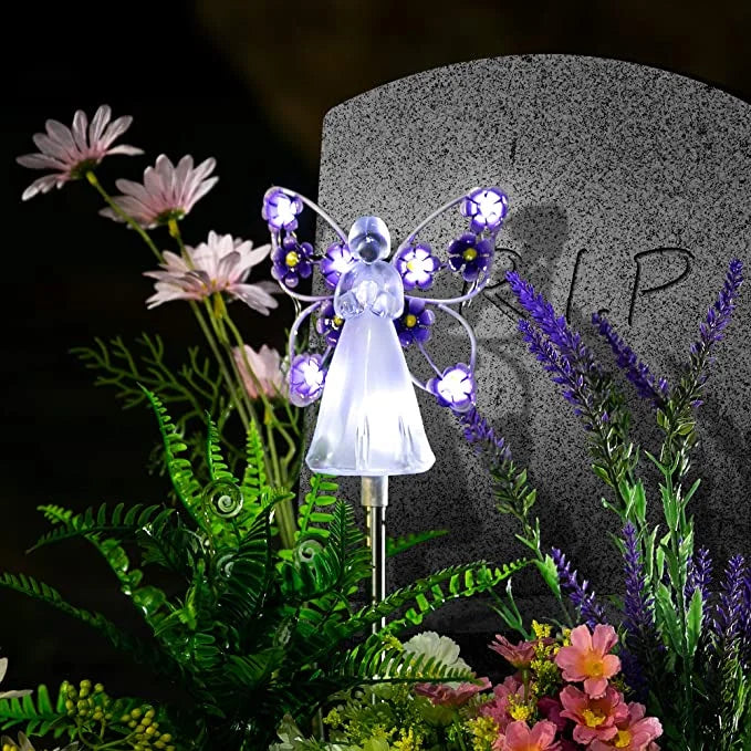 Solar Angel Garden Stake with Warm LED