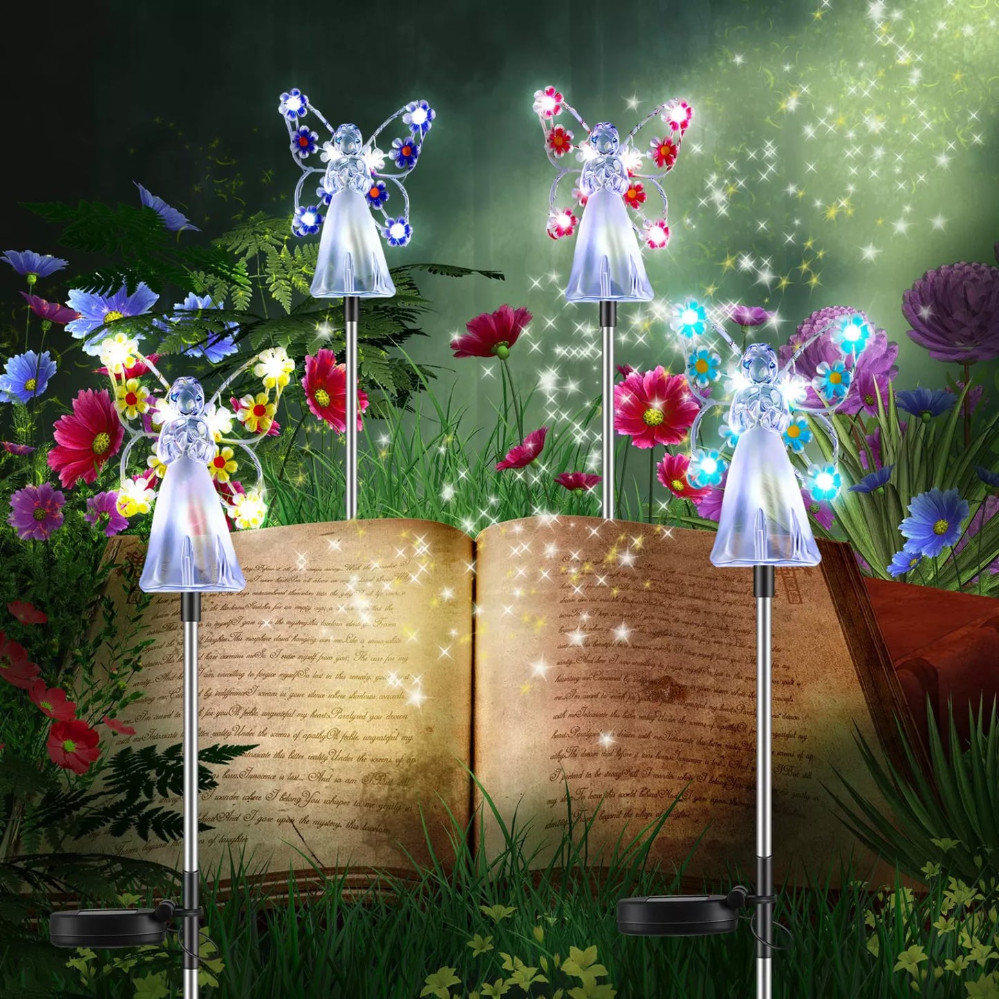 Solar Angel Garden Stake with Warm LED