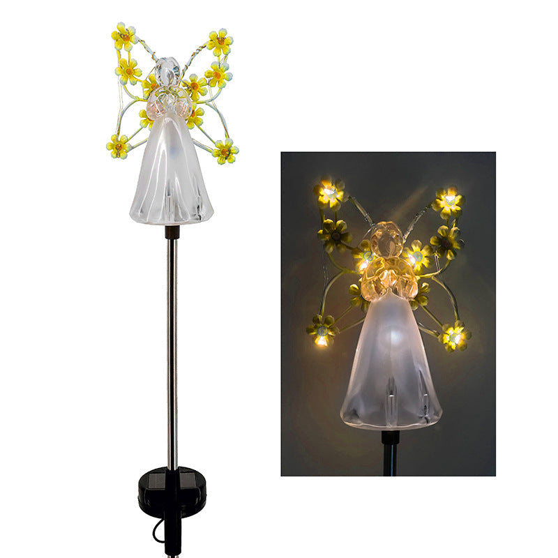Solar Angel Garden Stake with Warm LED