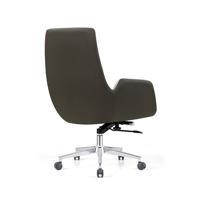 Mid-Back Leather Swivel Desk Chair