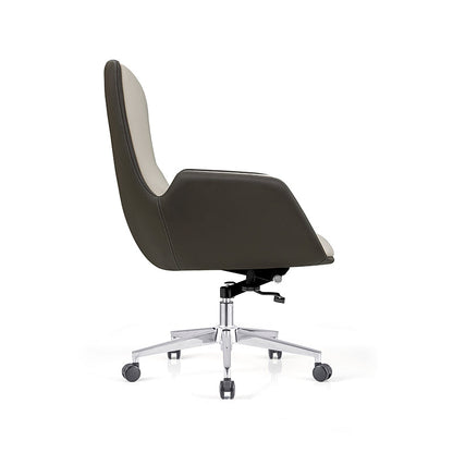 Mid-Back Leather Swivel Desk Chair