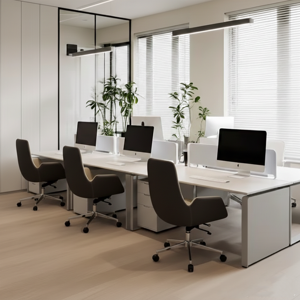 Mid-Back Leather Swivel Desk Chair