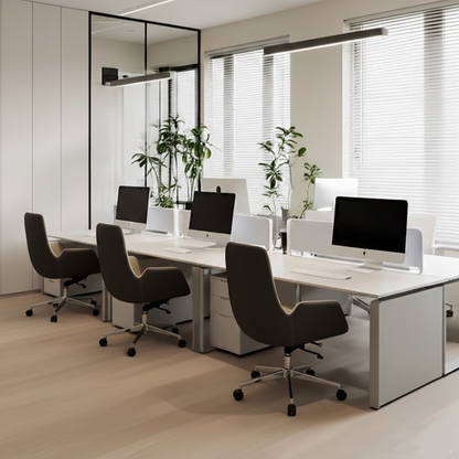 Mid-Back Leather Swivel Desk Chair