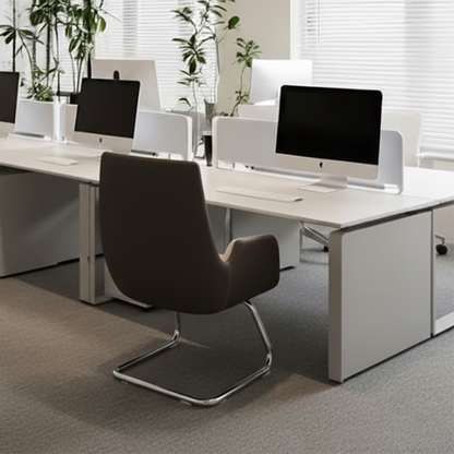 Wraparound Leather Mid-Back Office Chair