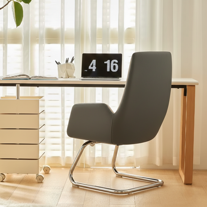 Wraparound Leather Mid-Back Office Chair
