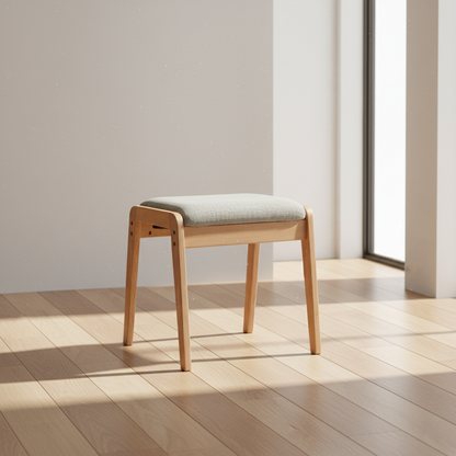 Modern Solid Wood Vanity Stool