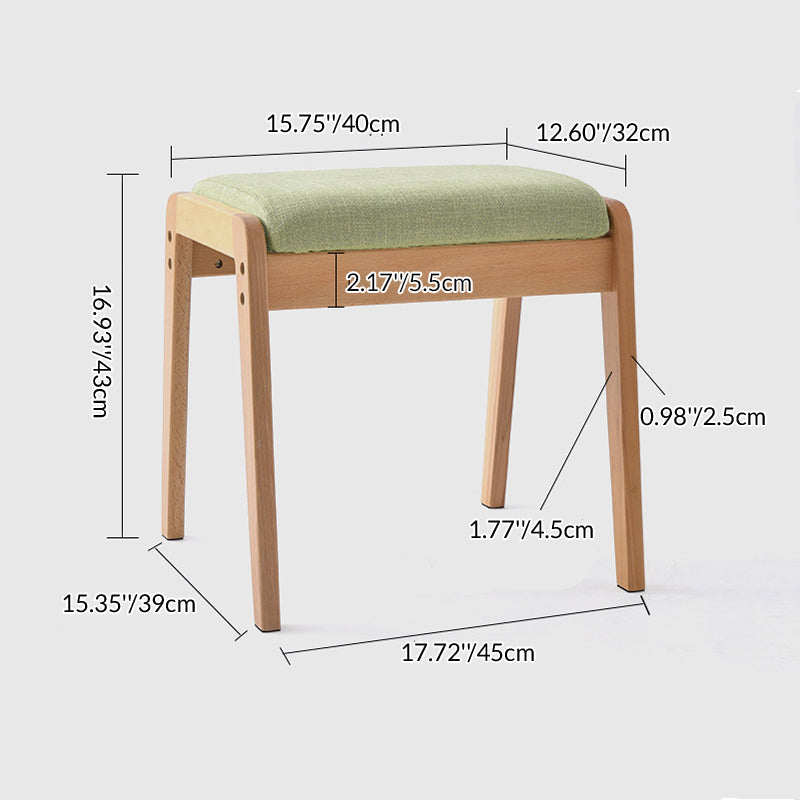 Modern Solid Wood Vanity Stool