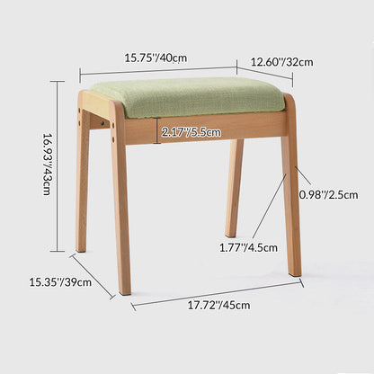 Modern Solid Wood Vanity Stool