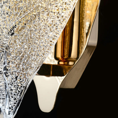 Aluminum Steel Leaf Glass 1/3/5-Light Wall Sconce Lamp