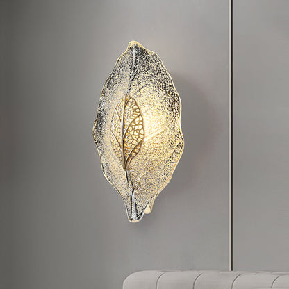 Aluminum Steel Leaf Glass 1/3/5-Light Wall Sconce Lamp