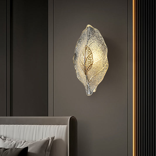 Aluminum Steel Leaf Glass 1/3/5-Light Wall Sconce Lamp