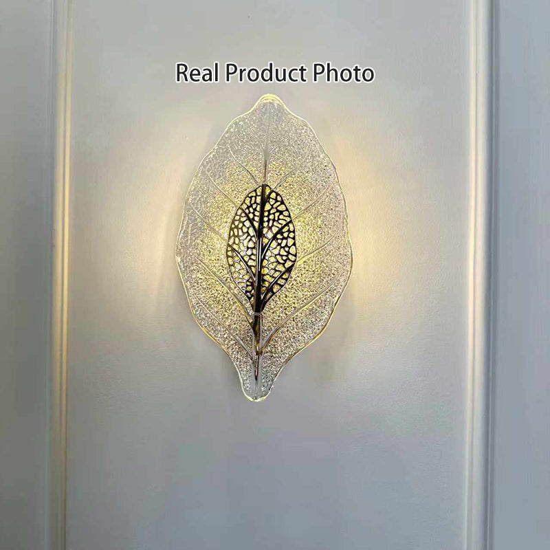 Aluminum Steel Leaf Glass 1/3/5-Light Wall Sconce Lamp