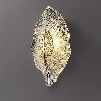 Aluminum Steel Leaf Glass 1/3/5-Light Wall Sconce Lamp