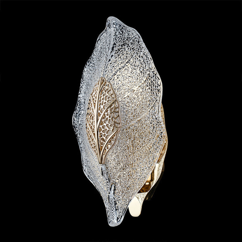 Aluminum Steel Leaf Glass 1/3/5-Light Wall Sconce Lamp