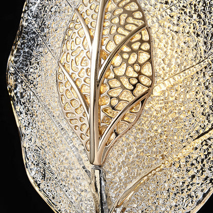 Aluminum Steel Leaf Glass 1/3/5-Light Wall Sconce Lamp