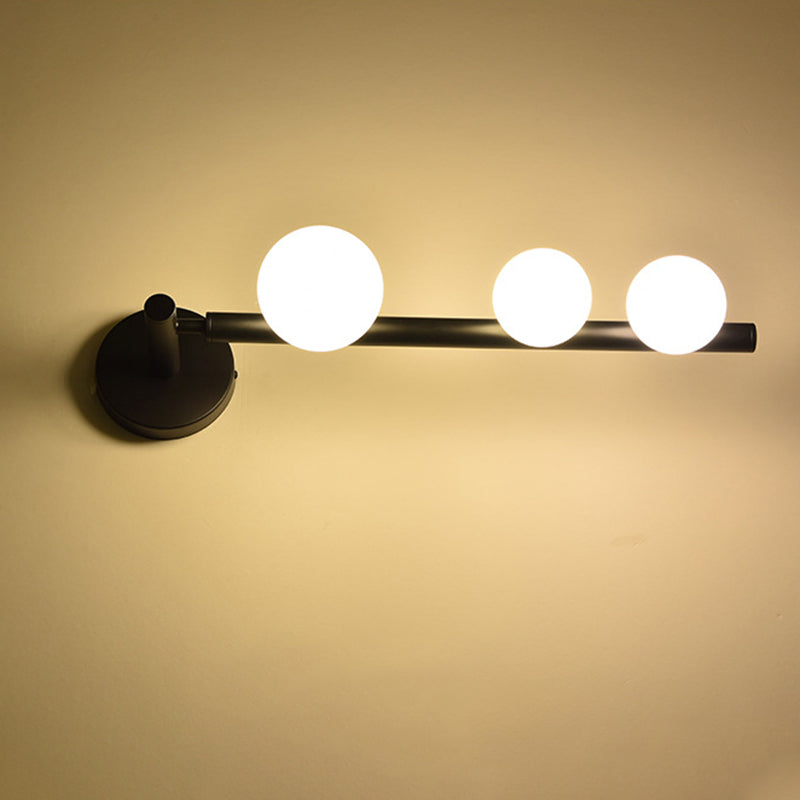 Simplicity Linear Metal Iron Glass 3-Light Wall Sconce Lamp