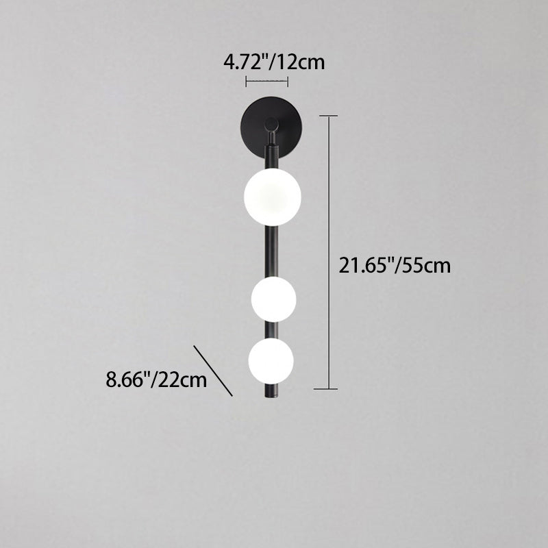 Simplicity Linear Metal Iron Glass 3-Light Wall Sconce Lamp