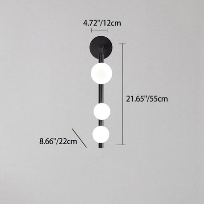 Simplicity Linear Metal Iron Glass 3-Light Wall Sconce Lamp